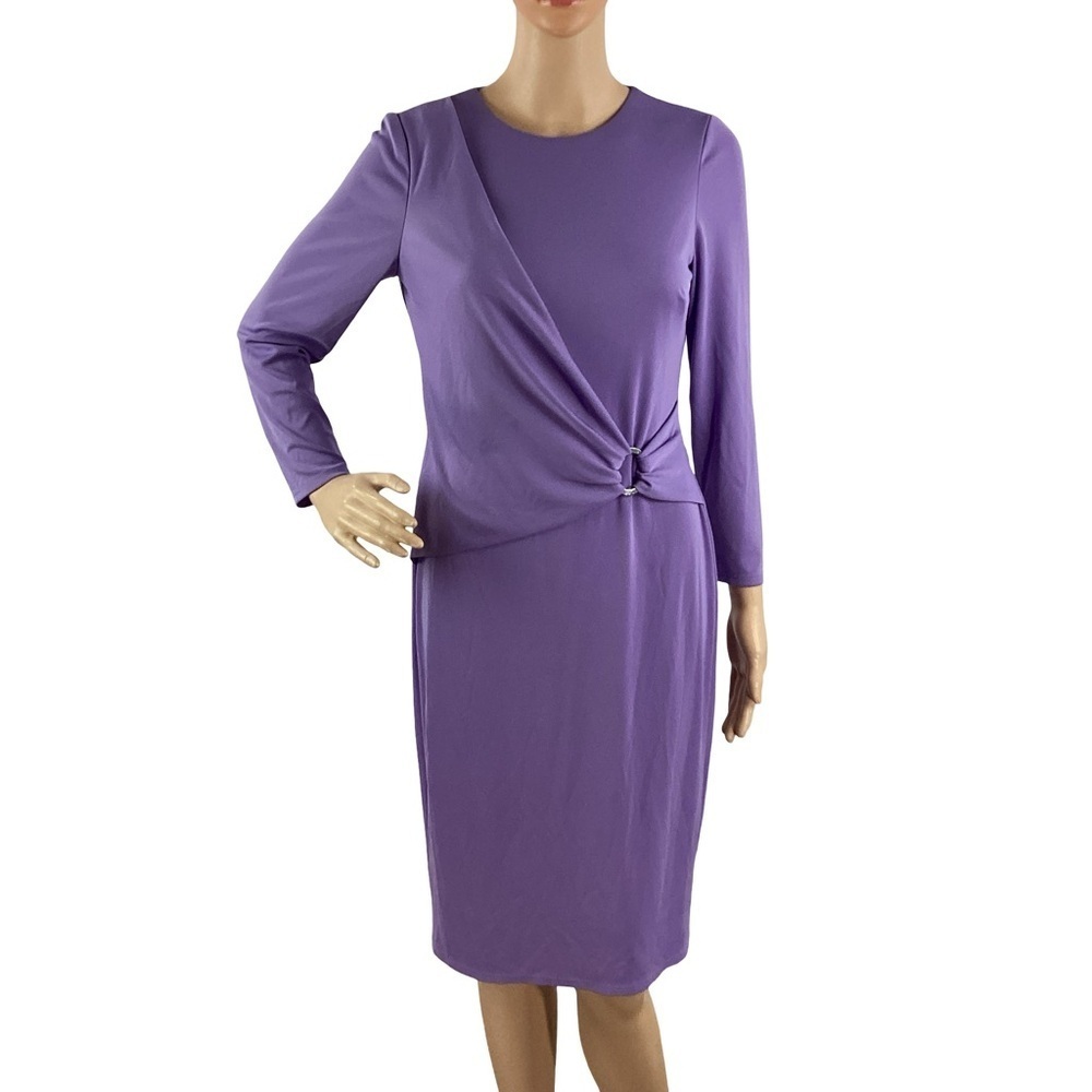 Lauren Ralph Lauren Twist Front Sheath Work Dress Purple Size 4